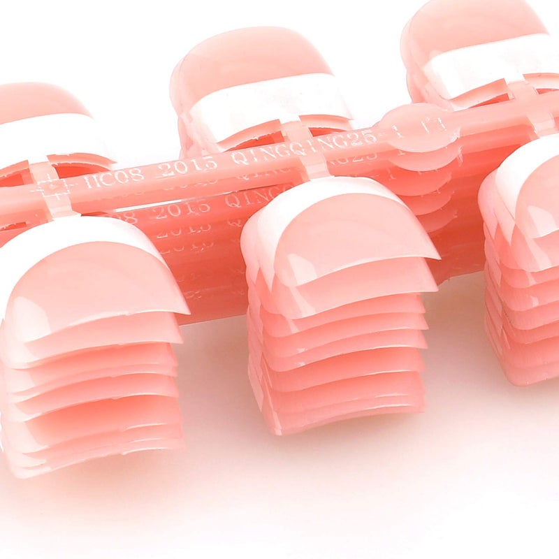 MWOOT 240Pcs Natural French Fake Nails Tips Set, Nail Art Decoration Full Cover Pink White False Nail Tips for DIY Salon Manicure Sticker Tools - S - Image 5